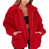 Frauen Pelz Faux Elegante Bär Teddy Mantel Frauen Herbst Winter Dicke Warme Weiche Fleece Jacke Weibliche Tasche Zipper veste femme 220927