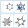 Transferência de calor Metal Snowflake Pingente DIY sublimação em branco Decoração de Natal Árvore de Natal RRB15827