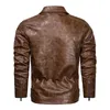 メンズジャケット卸売新しいレザージャケットメンファッションスリムフィットオートバイバイカージャケットカジュアル