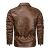 Chaquetas de hombre Venta al por mayor Nueva chaqueta de cuero Hombres Moda Slim Fit Motocicleta Biker Chaqueta Casual