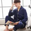 Herren-Nachtwäsche AIPEACE Pyjama-Anzug Satin-Seiden-Pyjama-Sets Paar-Nachtwäsche Familien-Pijama-Liebhaber-Nachtanzug Männer Frauen Lässige Heimkleidung 220924