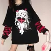 Dames hoodies sweatshirts emo stijl vrouwen streetwear gotische anime sweatshirts punk lange mouw 2000s grafische tees y2k feeën grunge goth egirl alt kleding 220926