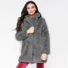 Womens Fur Faux Fur Winter Womens Faux Fur Coat High Quality Thick Warm Loose Long Jacket Parka Female Solid Plush Cardigan Coats Outerwear #40 220926