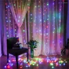 Strängar 3x3m utomhusvattentäta 300 lysdioder LED -gardin Icicle String Light Lighting Wedding Christmas Holiday Window