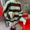 Womens Sweaters Womens Clothing Korean Stripe Knitting Sweater Round Neck Long Sleeves Vintage Casual Fashion Baggy Ladies Tops Autumn 220923