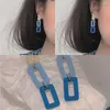 Stud Earrings Korean Style Long Hanging Chain Blue Bohemian Jewelry Ladies Summer Accessories Women's With Free Ship