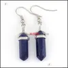 Dangle Chandelier Dangle Chandelier Boucles d'oreilles en pierre naturelle Reiki Pendum hexagonal Améthystes Lapis Fluorite Boucle d'oreille en cristal rose Dhtse