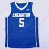 Mitch 2020 Nowy NCAA College Creighton Bluejays Jerseys 5 TY-Shon Alexander Basketball Jersey