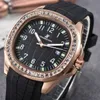 Luxe Horloge voor Mannen Mechanische Horloges Nautilu Serie Ingelegd Diamant en Vrouwen Fahion Claic Siliconen Swi Merk Sport Writwatche