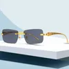 Neue Sonnenbrille mit Leopardenkopf, quadratischer Herrentrend, rahmenlos, Metall, Damenmode, vielseitige Brille, Designer-Sonnenbrille