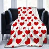 Одеяла бросает одеяло на День святого Валентина Симпатичная красная любовь сердца декоративное фланелевое мягкое уютное для диван -кровать весь сезон