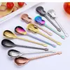 Handle Music Musical Instrument Coffee Spoon Guitar Shape Stainless Steel Home Kitchen Dining Flatware Ice Cream Dessert Spoons Cutlery Tool