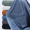 Pulls pour hommes pull en cachemire pour hommes automne couleur unie col en v à manches longues hauts pullover haute qualité hiver classique tricoté