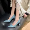 Robe chaussures marque femmes pompes sexy bout pointu mince talons hauts coupe confortable talon bureau travail mode dame fête mariage stilettos