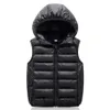 Waistcoat Teenagers Children Warm Autumn Winter Light Down Jacket Vests For Boys Girls Parent-Child Coat Waistcoat Kids Outerwear Hooded 220927