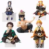 Anime Manga 14 cm Demon Slayer Anime Figure Kamado Rengoku Kyoujurou Action Figure Kimetsu no Yaiba Kamado Tanjirou Nezuko Figurine Poupée Jouets 220923