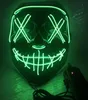 Masque LED Masque de fête d'Halloween Masques de mascarade Masques au néon Light Glow In The Dark Horror Mask Glowing Masker GWB15829