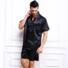 ملابس الرجال للرجال رجالي الحرير الساتان بيجاماس بيجاماس PJS مجموعة قصيرة من ملابس النوم صالة S M L XL 2XL 3XL 4XL PLUS 220924