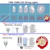 크리스마스 장식 LED 스트링 스트링 요정 조명 10m-100m 체인 야외 화환 방수 220V 110V 웨딩 파티 트리 정원 장식 220927