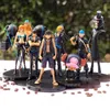 Anime manga 9st figur Black Clothes Theatre version av Luffy Zoro Sanji Francine Nami PVC Doll Action Decoration Toy Gift 220924