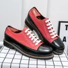 Fashion Casual Men Shoes Color-blocking PU ing Canvas Round Toe Lace Comfortable Street Outdoor Daily AD252