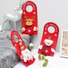 Frohe Weihnachten Türhänger Anhänger Knopf Weihnachten Vliesstoff Türen Griff Kleiderbügel Zeichen für Urlaub Party Home Decor RRB15836