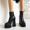 Boots Brand Punk Goth Platform Motorcyle Boot Super High Heel Women Ankle Ins Autumn Winter Zipper Luxury Women's Shoes