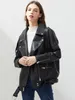 Женские куртки Fitaylor Pu Faux Leather Jacket Женщины свободные створки повседневные байкерские куртки перекрывают женские топы в стиле черная кожаная куртка.