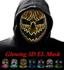 3D Led Luminous Mask Halloween Dress Up Props 댄스 파티 콜드 라이트 스트립 유령 마스크 지원 사용자 정의 WLY935