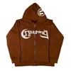 Hoodies للنساء من النوع الثقيل رسالة مطبوعة سستة هوديي النساء Y2K عرضية رجعية طويلة الأكمام السترة الرجال High Street Harajuku فضفاضة من النوع الثقيل وراثي كبير الحجم 220926