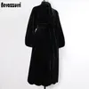 Kadın kürk sahte kürk nerzazzurri uzun kabarık sıcak yumuşak siyah sahte kürk ceket kadınlar kış giysileri kış giysileri bir çizgi kesilmiş vizon palto 5xl 6xl 7xl 220926