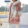 Fourrure pour femmes hiver et automne grande taille Long ours en peluche manteau chaud épaississement polaire fausse peluche