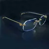 Güneş gözlüğü çerçeveleri Rimless şeffaf gözlükler çerçeve moda carter desinger göz camları dolgu reçeteli lens gölge gözlük