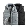 Mens Puffer Vest Womens Vests Compass Badge Real Down Metal Texture Nylon Zip Up Autumn Winter Outwear