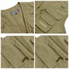 Coletes de homens outono de outono bolso de bolso de bolso militar casual jackets de mangas homens pescando golfe de golfe 220926