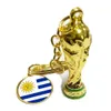 Futbol kupası dekoratif nesneler figürinler mini anahtarlık modeli hediyelik eşya ödülü maç anahtar zinciri sırt çantası aksesuarları oyun özel hediye fy3913 927