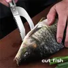 Escalador de pescado de fábrica con cuchillo Maw, removedor de escaladores de acero inoxidable, servidores de pescado, herramientas de limpieza 3 en 1 para cocina