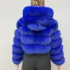 여자 모피 가짜 100%겨울 여성 진짜 코트 진짜 코트 두꺼운 따뜻한 고품질 풀 슬리브 자연 패션 후드 짧은 재킷 220923