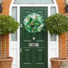 Fleurs décoratives couronne de porte de beauté fabriquée à la main en plastique suspendu soulager l'ennui St Patricks Day