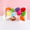 New12pcs/set 4cm Plastic Easter Egg Party Happy Decorations Färgglada målade fågeldu Egg Hantverk Kids Present