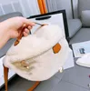 원래 하드웨어 부드러운 플러시 고품질 정품 테디 남자 가슴 가방 Bumbag 디자이너 Crossbody 가방 지갑 편지 테디 Luxurys Lambswool