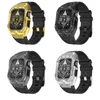 Für die Apple Watch Series 7 6 5 4 SE Premium Edelstahl AP Modification Kit Harte Rüstung Schutzkoffer Bandbandabdeckung 44mm 45