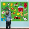 Autocollants de jouets pour enfants 38 pièces ensemble d'animaux de la ferme feutre Story Board ferme livre d'histoires décoration murale Kit de jeu interactif d'apprentissage précoce pour les enfants 220924