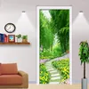 Bakgrundsbilder 3D D￶rrklisterm￤rken Mural Wallpaper Forest Path Flowers Bedroom Living Room Sticker Wall Home Decoration Poster PO Tapety