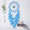 Figurine decorative Cerchio concentrico Macrame Appeso a parete Piuma Acchiappasogni Decorazione Boho fatta a mano per la camera dei bambini Festa di nozze