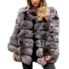 Womens Fur Faux Women Winter Elegant Natural Artifical Coat Jacket Long Sleeve Black Overcoat Female Outwear 220927