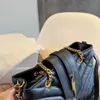 Evening Bags 2022 Women Shoulder Bag Handbag Black Leather Lady Purse Crossbody Bags Metal Chain Letter Hasp Large Capacity Envelope Messenger Clutch Wallets