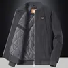 メンズジャケット秋の冬スタンドカラースリムボンバーファッションカジュアルウォームコーデュロイアウトウェア厚い綿コート220927