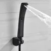 Soffioni doccia da bagno Cascata 2 funzioni Soffione doccia a mano Set di spruzzatori per doccia a pioggia ad alta pressione Risparmio idrico Nichel spazzolato Design nero 220927