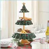 Party Decoration Christmas Snack Stand 2 Tier Resin Food Serving Tray Cupcake Holder Bowl Table Ornaments Rack Drop Delivery 2021 Hom Dhso3